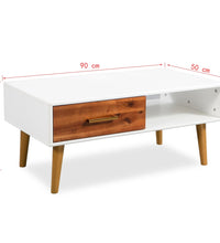 Couchtisch Massivholz Akazie 90x50x40 cm
