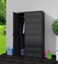 Gartenschrank mit 4 Regalen Schwarz