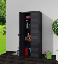 Gartenschrank mit 3 Regalen Schwarz