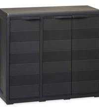 Gartenschrank mit 2 Regalen Schwarz