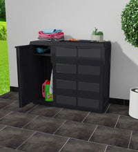 Gartenschrank mit 2 Regalen Schwarz