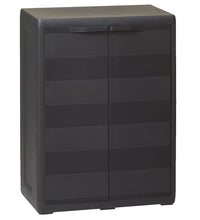 Gartenschrank mit 1 Regal Schwarz