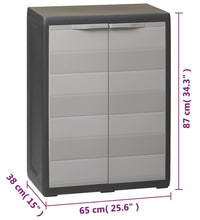 Gartenschrank mit 1 Regal Schwarz und Grau