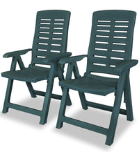 Verstellbare Gartenstühle 2 Stk. Kunststoff Grün