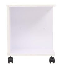 Beistelltisch mit Rollen 50×35×42 cm Weiß