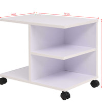 Beistelltisch mit Rollen 50×35×42 cm Weiß