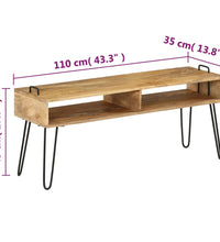 TV-Tisch Massivholz Mango 110x35x45 cm