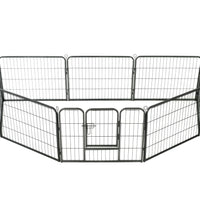 Hunde-Laufgitter 8 Paneele Stahl 60 x 80 cm Schwarz