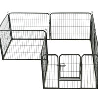 Hunde-Laufgitter 8 Paneele Stahl 60 x 80 cm Schwarz