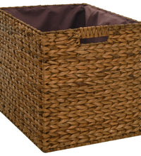 Sitzbank mit 2 Körben Seegras 71×40×42 cm Braun