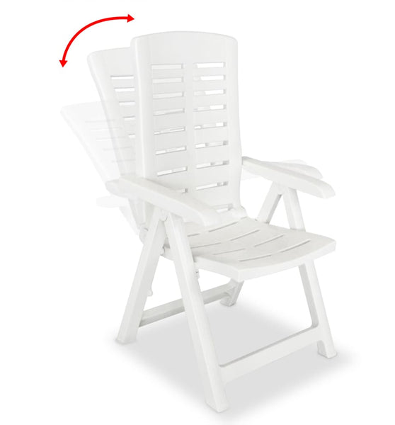 Garten-Liegestühle 6 Stk. Kunststoff Weiß