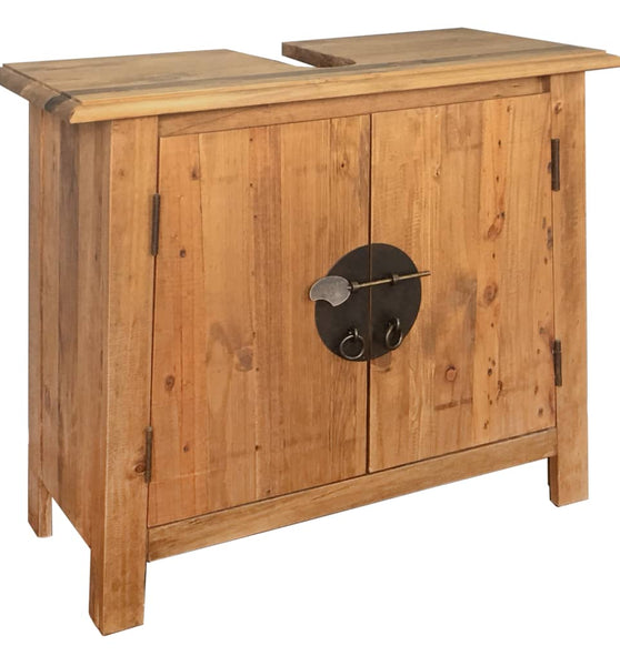 Badezimmer-Unterschrank Massivholz Kiefer 70x32x63 cm