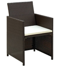 4-tlg. Garten-Lounge-Set mit Auflagen Poly Rattan Braun