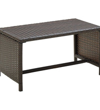 4-tlg. Garten-Lounge-Set mit Auflagen Poly Rattan Braun