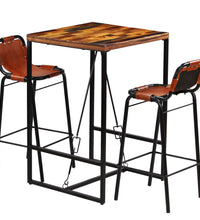 Bar-Set 3-tlg. Altholz Massiv und Echtes Ziegenleder
