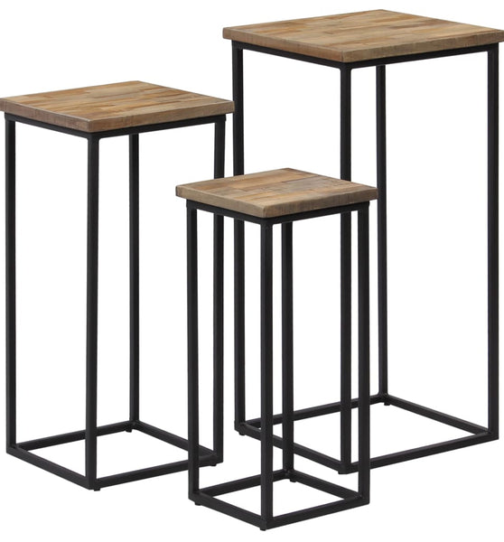 Beistelltisch-Set 3-tlg. Recyceltes Teak
