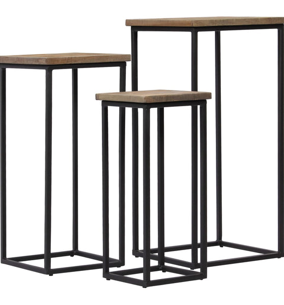 Beistelltisch-Set 3-tlg. Recyceltes Teak