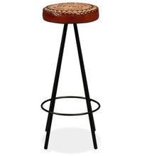 3-tlg. Bar-Set Altholz Massiv, Echtleder und Canvas