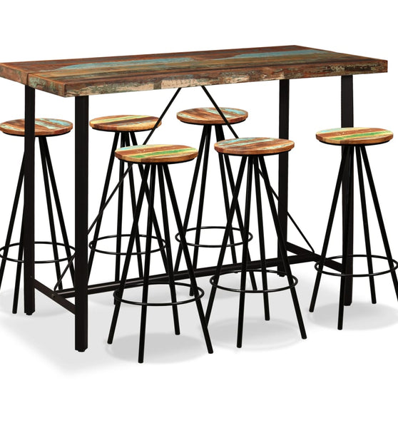 7-tlg. Bar-Set Altholz Massiv