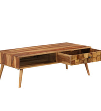 Couchtisch Massivholz Palisander Honigbraun 110x50x37 cm