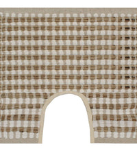 Handgewebtes Badematten-Set Jute Stoff Natur und Weiß