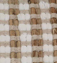Handgewebtes Badematten-Set Jute Stoff Natur und Weiß