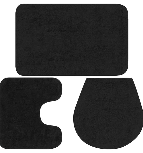 Badematten-Set 3-tlg. Stoff Anthrazit