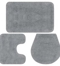 Badematten-Set 3-tlg. Stoff Grau