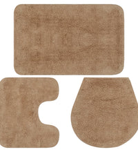 Badematten-Set 3-tlg. Stoff Beige