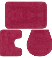 Badematten-Set 3-tlg. Stoff Fuchsia