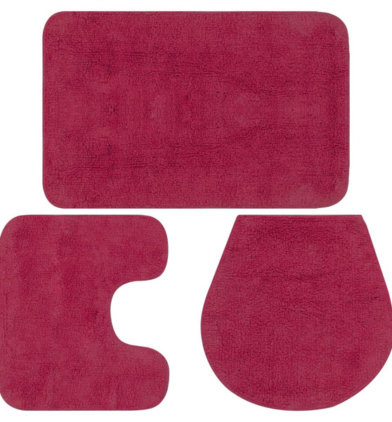 Badematten-Set 3-tlg. Stoff Fuchsia