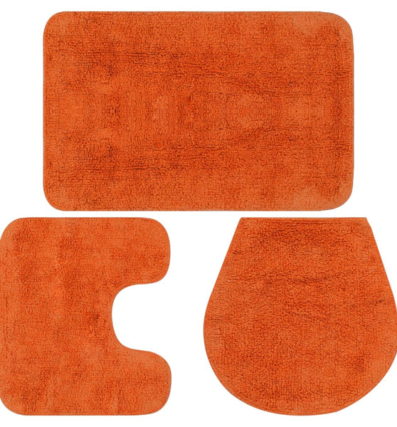 Badematten-Set 3-tlg. Stoff Orange
