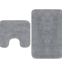 Badematten-Set 2-tlg. Stoff Grau