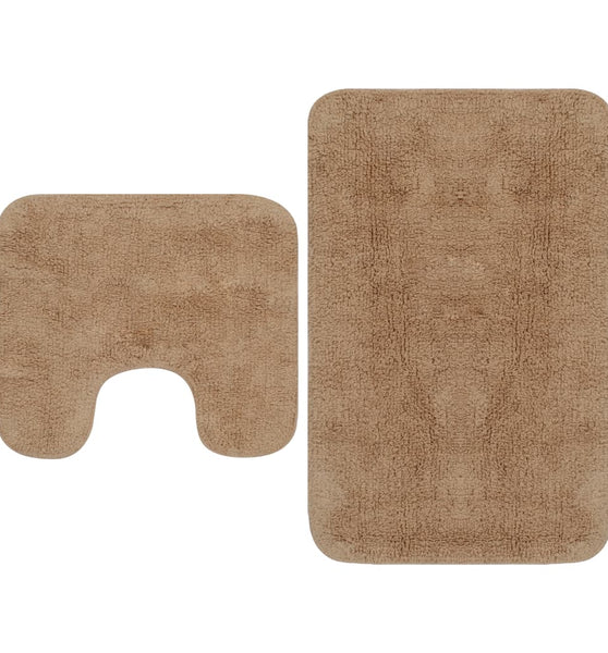 Badematten-Set 2-tlg. Stoff Beige