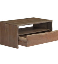 Couchtisch Massivholz Akazie Naturkanten 90x50x40 cm Grau