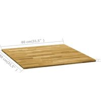 Tischplatte Eichenholz Massiv Quadratisch 23 mm 80x80 cm