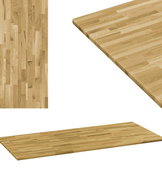 Tischplatte Eichenholz Massiv Rechteckig 23 mm 100 x 60 cm