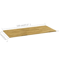 Tischplatte Eichenholz Massiv Rechteckig 23 mm 120 x 60 cm