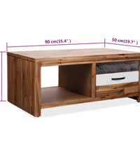 Couchtisch Massivholz Akazie 90x50x37,5 cm