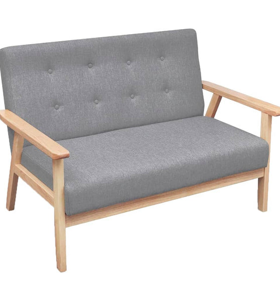 Sofa-Set 2-tlg. Stoff Hellgrau