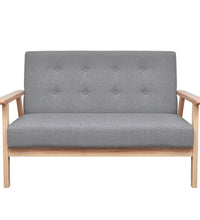 Sofa-Set 2-tlg. Stoff Hellgrau