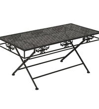 Couchtisch Klappbar Vintage-Stil Metall 100x50x45 cm Schwarz