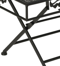 Couchtisch Klappbar Vintage-Stil Metall 100x50x45 cm Schwarz