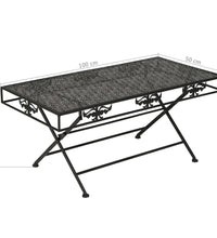 Couchtisch Klappbar Vintage-Stil Metall 100x50x45 cm Schwarz