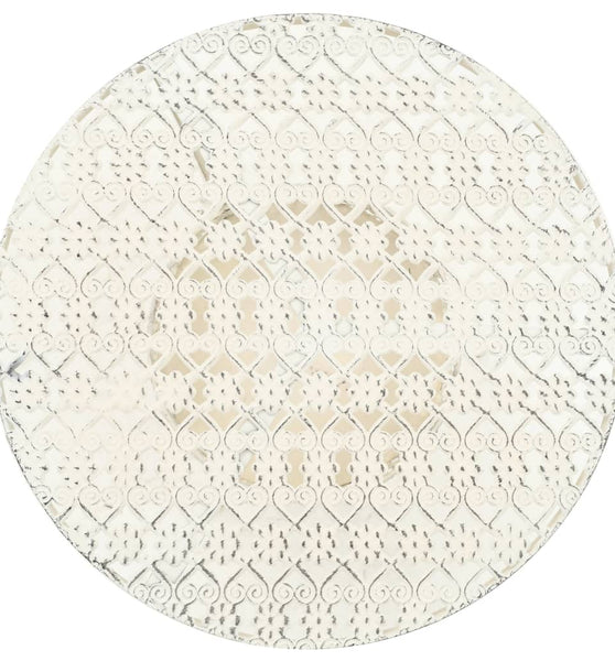 Bistrotisch Vintage-Stil Rund Metall 40 x 70 cm Weiß