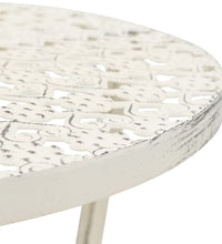 Bistrotisch Vintage-Stil Rund Metall 40 x 70 cm Weiß