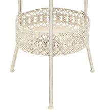 Bistrotisch Vintage-Stil Rund Metall 40 x 70 cm Weiß