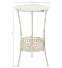 Bistrotisch Vintage-Stil Rund Metall 40 x 70 cm Weiß