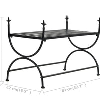 Bank Vintage-Stil Metall 83 x 42 x 55 cm Schwarz