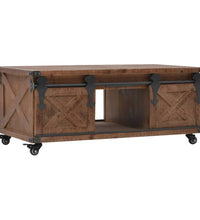 Couchtisch Massivholz Tanne 91x51x38 cm Braun